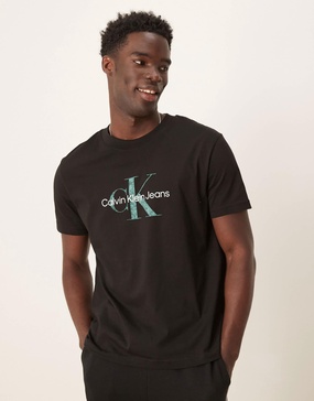 Calvin Klein Jeans large logo t-shirt in black and red