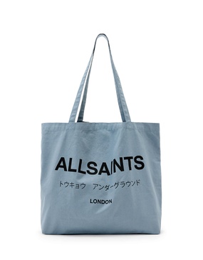 AllSaints Underground unisex shopper tote bag in stonewash blue