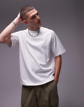 ARKET heavyweight jersey oversized T-shirt in white