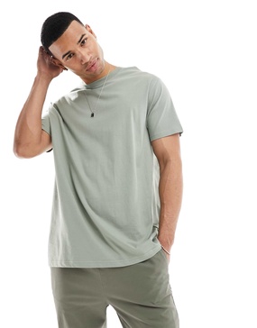 Brave Soul oversized T-shirt in mineral green