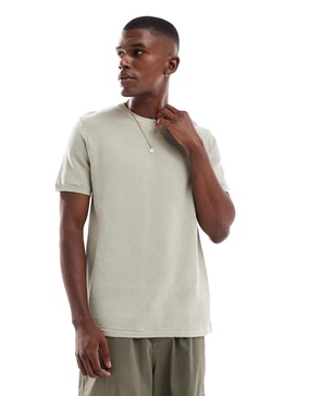 Brave Soul knit t-shirt in light green