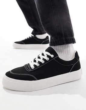 ASOS DESIGN plimsoll sneakers in black