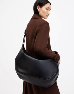 AllSaints real leather Madea oversized bag in black