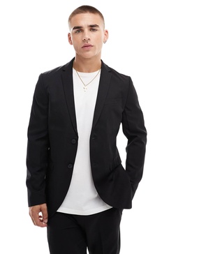 Jack & Jones slim fit suit jacket in black