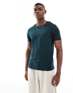 Bershka regular fit T-shirt in bottle green