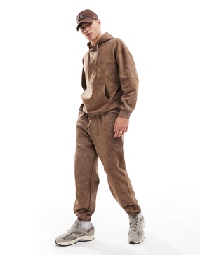 Another Influence acid wash sweatpants in brown