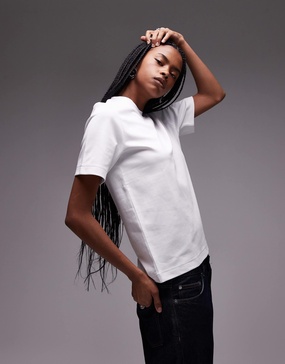 ARKET heavyweight jersey boxy T-shirt in white