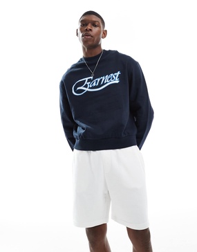 Bershka jersey shorts in white