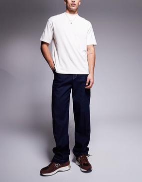 ASOS DESIGN baggy workpant jeans in raw wash
