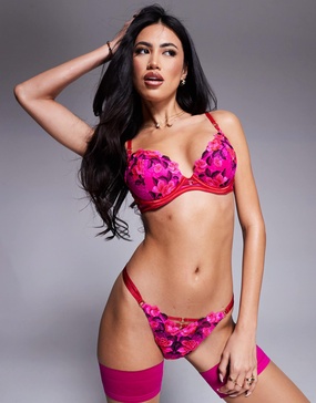 Ann Summers Everlasting Love padded plunge bra in bright pink