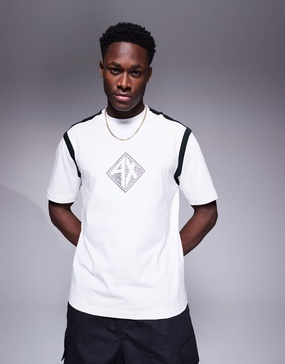 Armani Exchange t-shirt with central logo in white