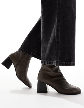 ASOS DESIGN Rotate leather mid-boots in olive