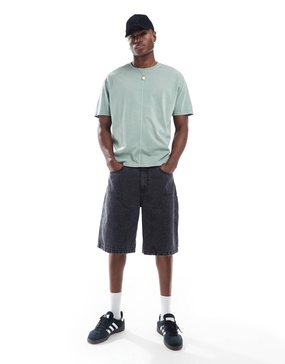 Another Influence carpenter jorts in washed black