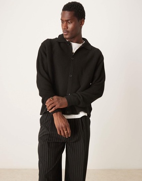 ASOS DESIGN oversized knitted cardigan in black
