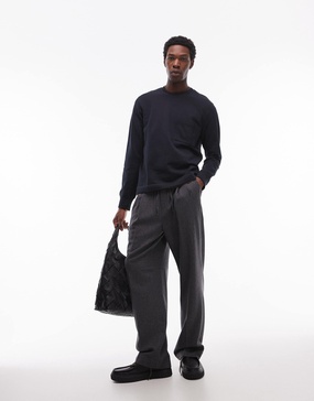 ARKET terry jersey sweatshirt with pocket in navy