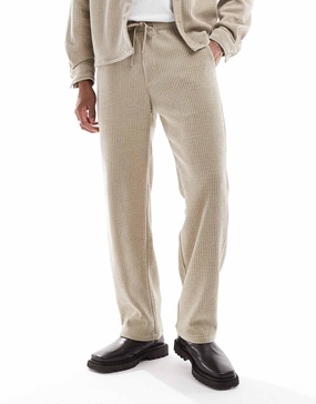 Bershka cord baggy pants in brown - part of a set