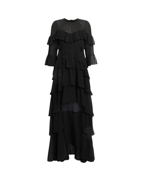 AllSaints Nat ruffle dress in black