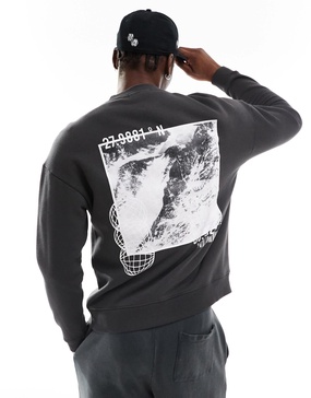 Another Influence oversized sweatshirt in black - part of a set