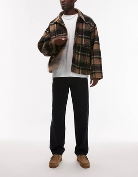 Arket relaxed fit pants with flat front in dark blue