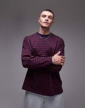 ARKET long sleeve t-shirt in red and blue stripes