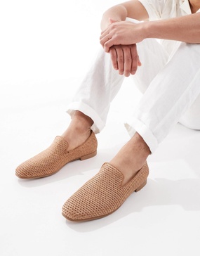 ASOS DESIGN loafers in natural weave