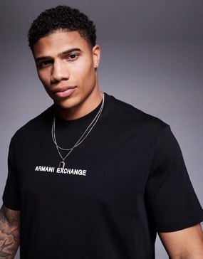 Armani Exchange chest logo t-shirt in black