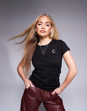 Armani Exchange lunar capsule logo T-shirt in black