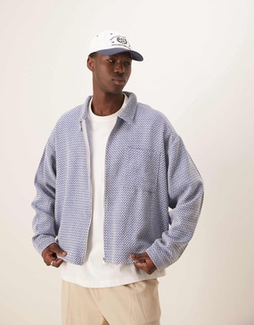ASOS DESIGN oversized boxy coach shacket in check