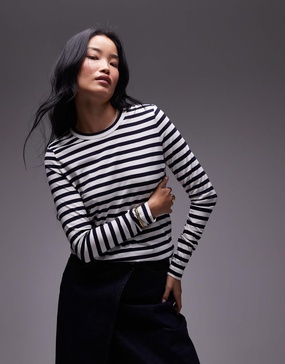 ARKET long sleeve t-shirt in navy and white stripes