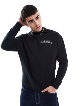 ASOS DESIGN oversized sweatshirt with abstract back print in black