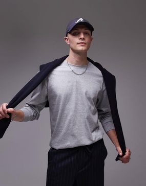 ARKET cotton jersey oversized long sleeve t-shirt in gray