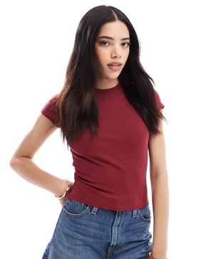 Bershka baby tee in cherry red