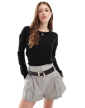 Brave Soul crew neck sweater in black