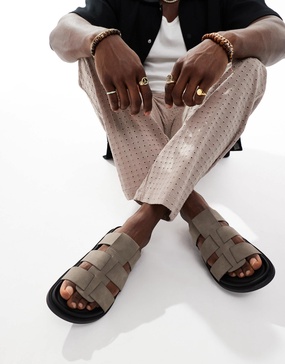 ASOS DESIGN strap sandals in gray