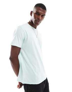 Brave Soul short sleeve t-shirt with raw hem in mint green