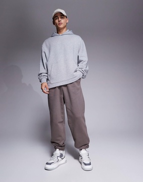 ASOS DESIGN premium heavyweight oversized sweatpants 400gsm in brown