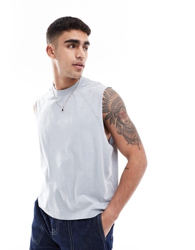 Bershka worker tank in gray
