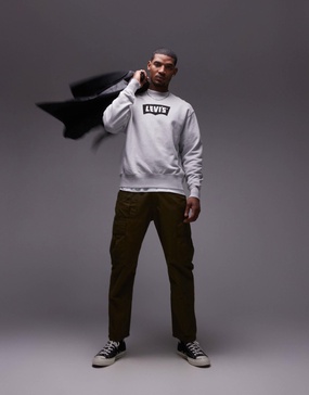 Levi's vintage batwing logo sweatshirt in gray heather
