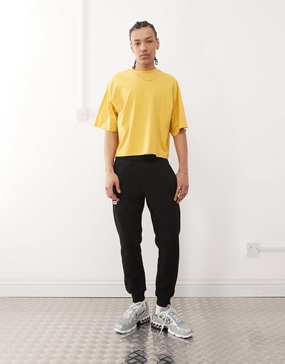 Aape By A Bathing Ape side logo cuffed sweatpants in black