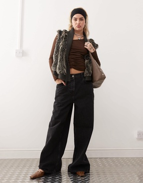 COLLUSION X007 XL baggy jeans in washed black
