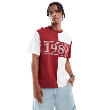 Bershka 1989 printed t-shirt in red