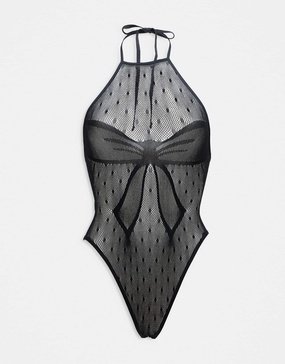 Ann Summers sweet surprise crotchless bodysuit in black