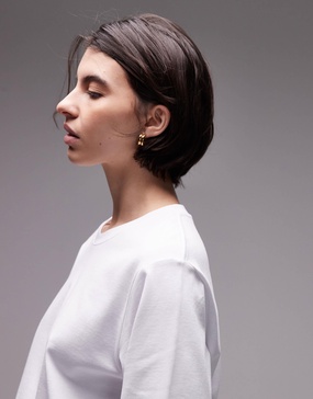ARKET heavyweight 3/4 sleeve T-shirt in white