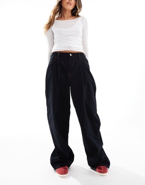 ASOS DESIGN side cinch jeans in black