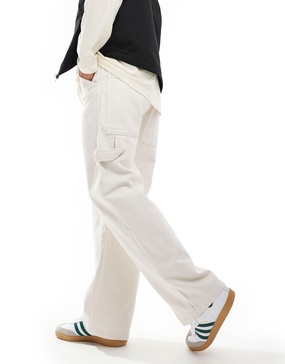Bershka carpenter pants in ecru
