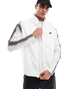 Nike Club fleece vest in off white