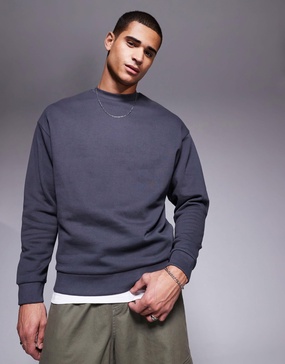 ASOS DESIGN essential oversized sweatshirt in charcoal