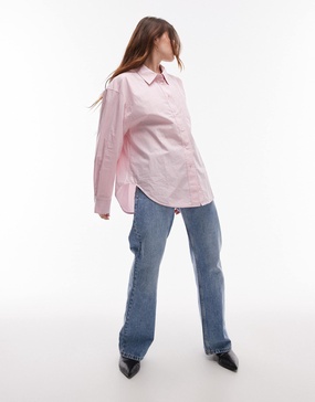 ARKET oversized shirt in pink stripes