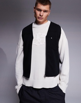 ASOS DESIGN utility vest in black