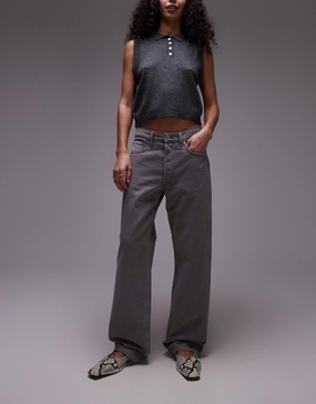 ARKET Shore low waist relaxed boyfriend fit jeans in soft gray wash